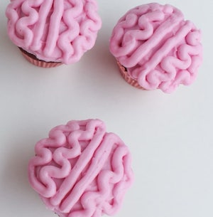 All Natural Zombie Brain Cupcakes
