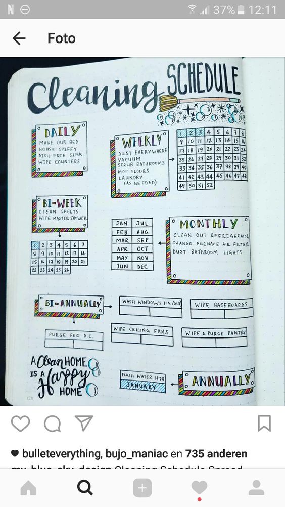 10 Bullet Journal Cleaning Layouts For Anyone Trying To Be Clean 9