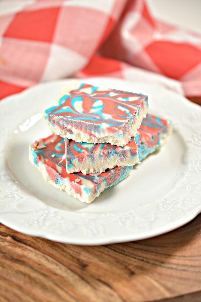 Keto Red, White and Blue Vanilla Fudge - Chasing A Better Life
