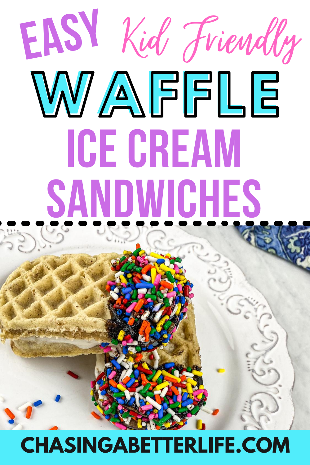 Easy Kid-Friendly Waffle Ice Cream Sandwiches 8