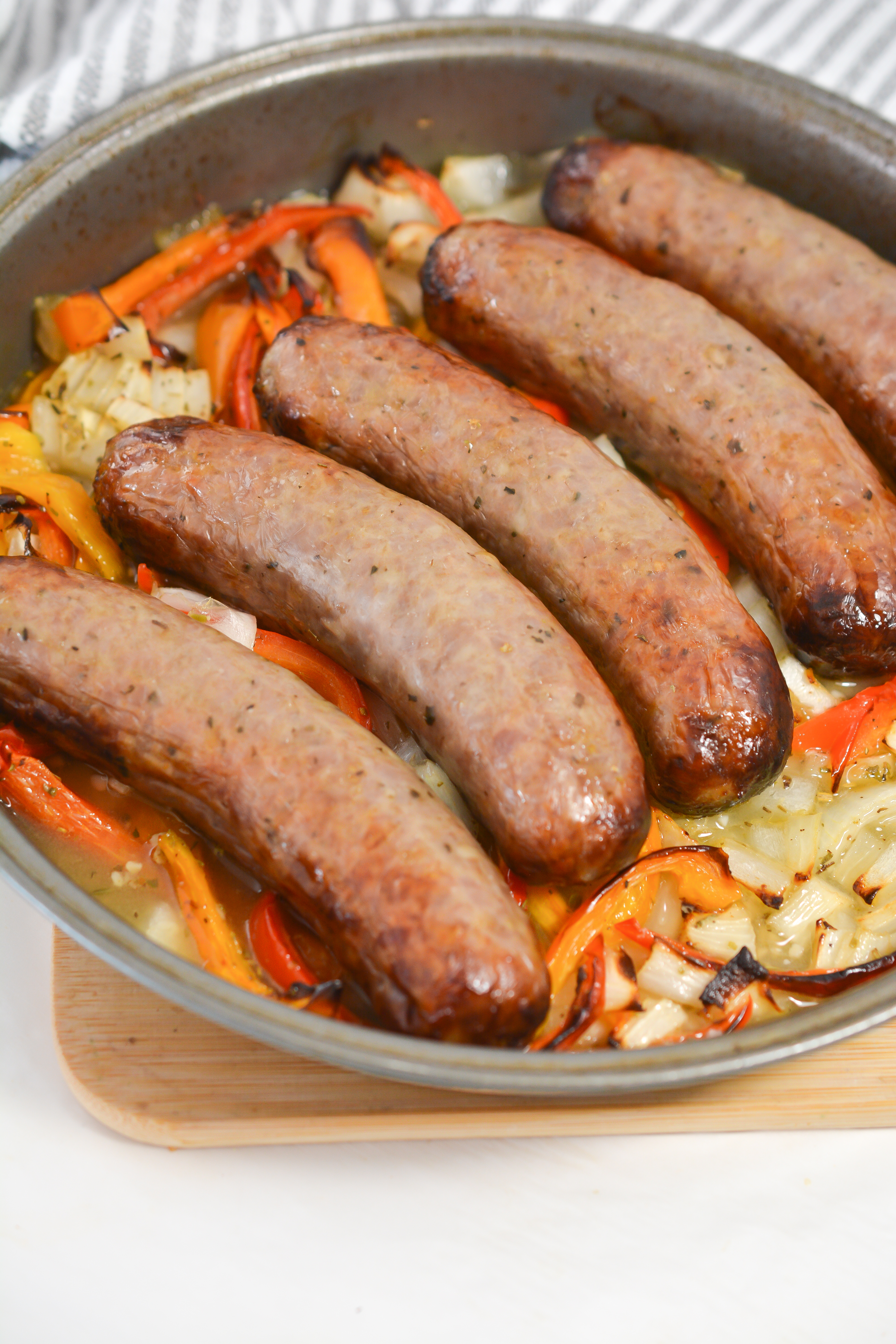 Air Fryer Sausage, Peppers and Onions 6