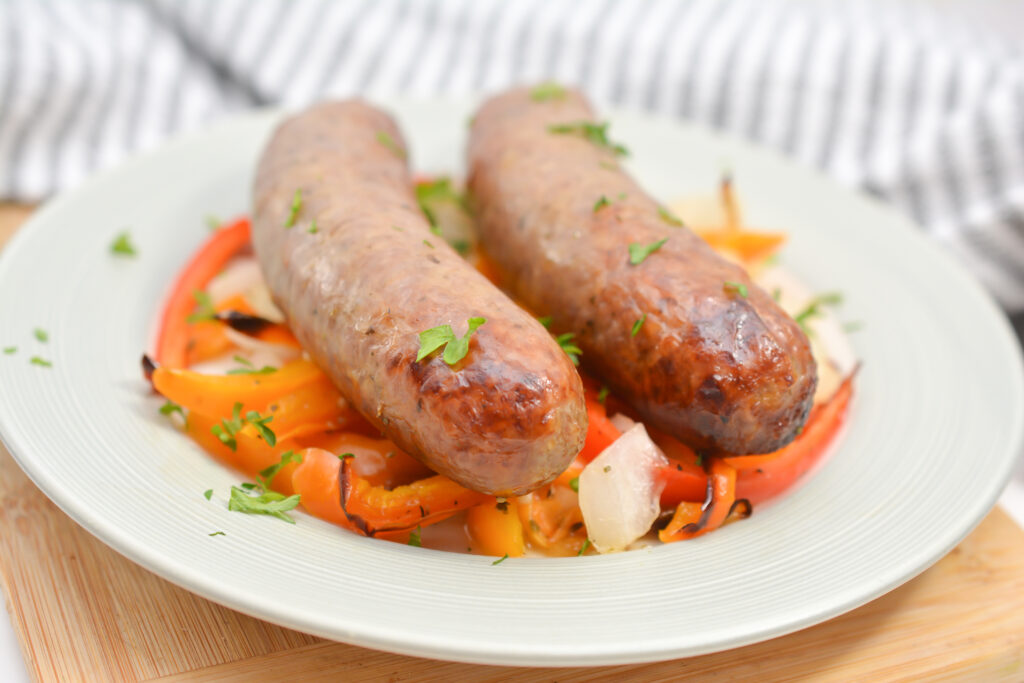 Air Fryer Sausage, Peppers and Onions