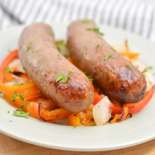 Air Fryer Sausage, Peppers and Onions