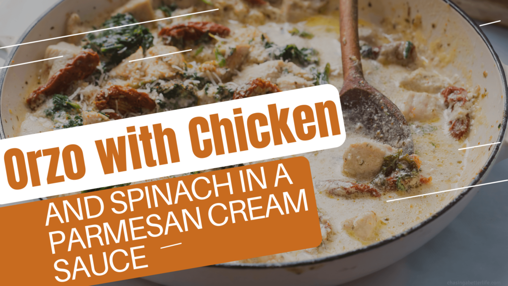 Orzo and Chicken and Spinach in a Parmesan Cream Sauce