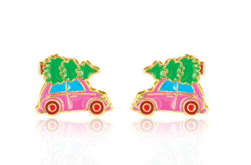 Deck the Halls with Dazzling Earrings: Girl Nation Jewelry Festive Christmas Tree Shopping Cutie Studs 5