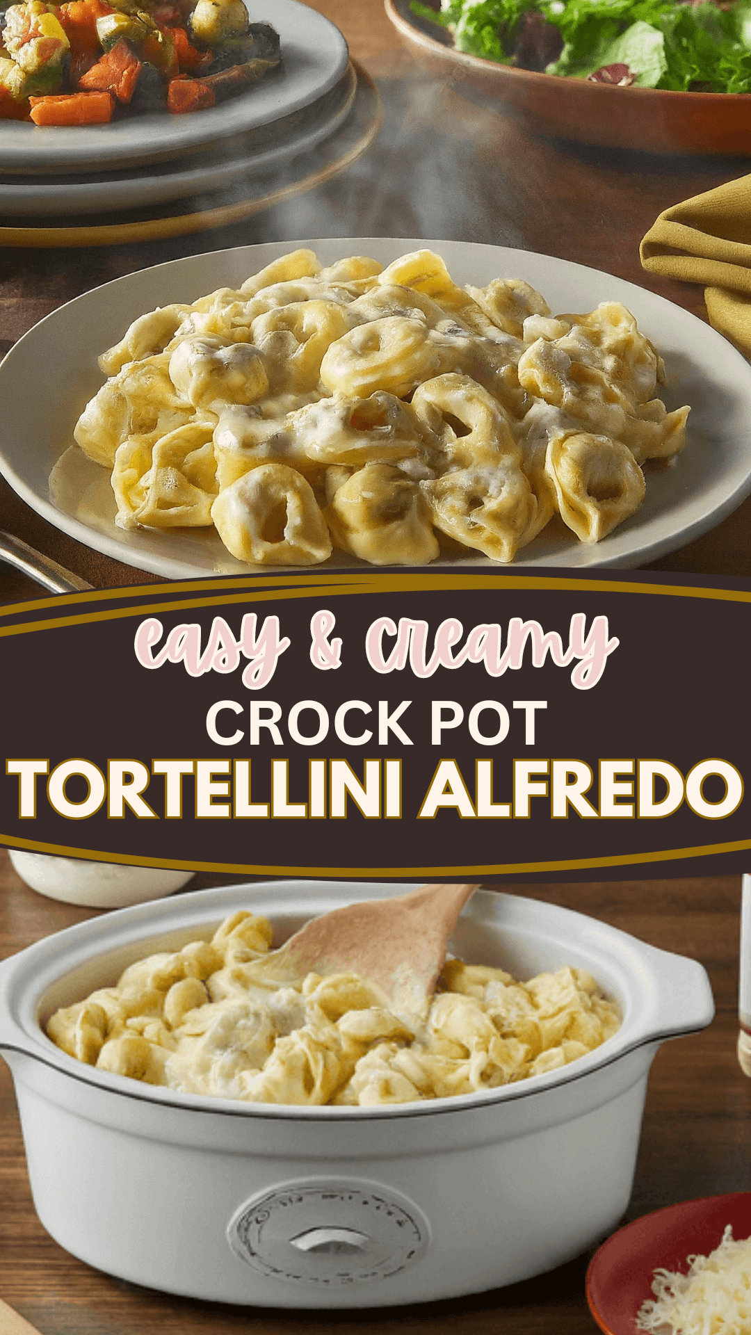 Easy & Creamy Crock Pot Tortellini Alfredo 1